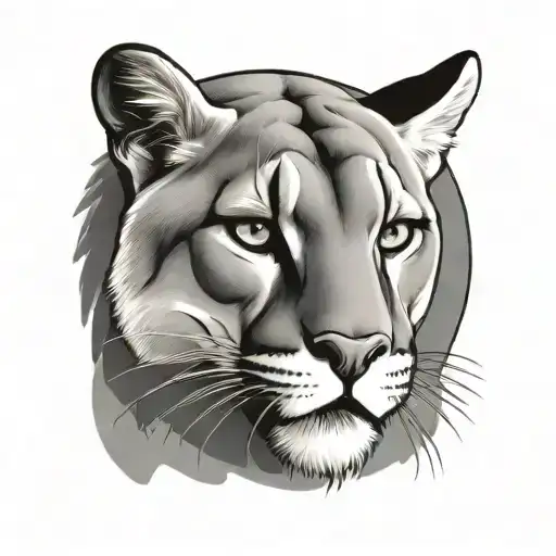 cougar head tattoo design idea