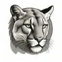 cougar head tattoo design idea
