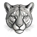 cougar head tattoo design idea