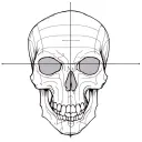 Skull and data analytics graph merging tattoo design idea