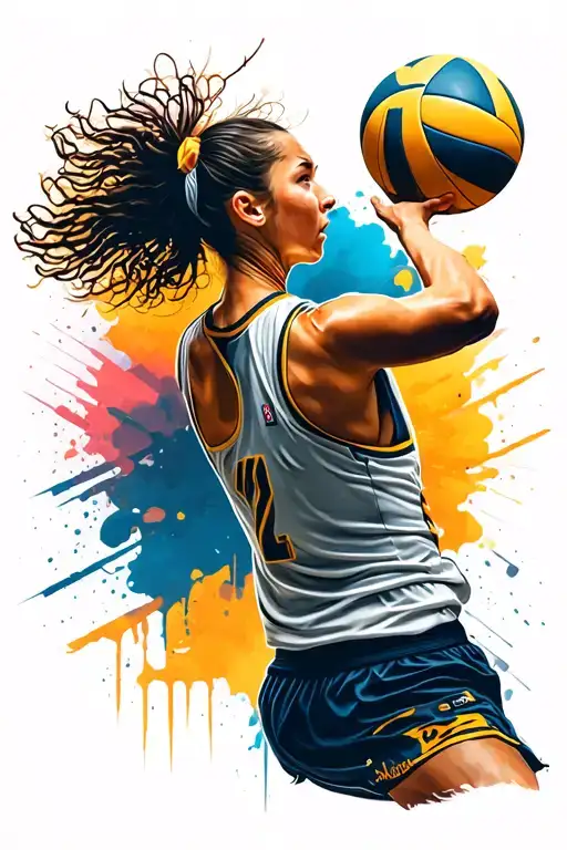 volleyball player spiking tattoo design idea