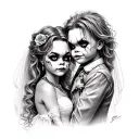 chucky and bride tattoo design idea