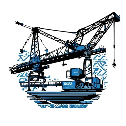 crane and industrial tattoo design idea