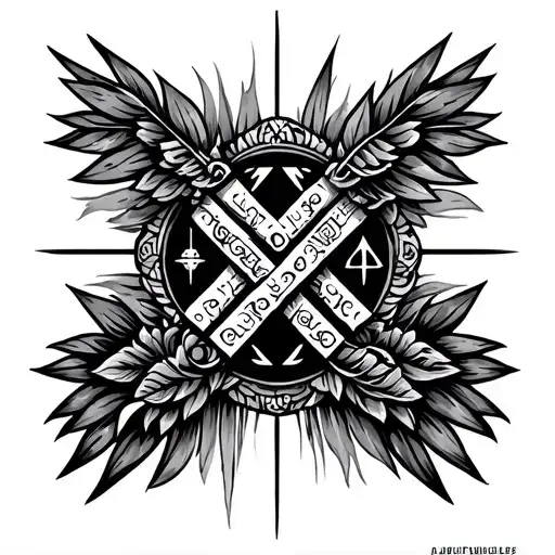 Samoan symbols and Christian religion together for chest tattoo tattoo design idea