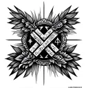 Samoan symbols and Christian religion together for chest tattoo tattoo design idea
