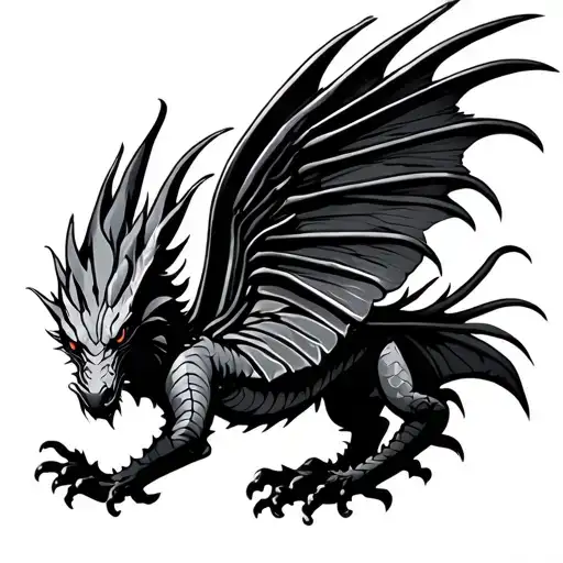 5 cm dragon silhouette fly away fourth wing inspired tattoo tattoo design idea