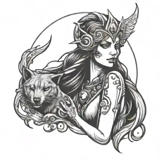 hecate goddess tattoo design idea