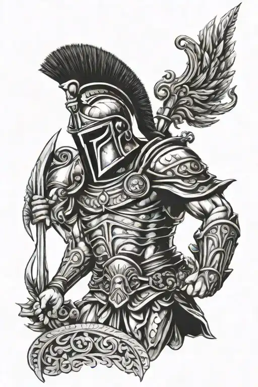 Greek Spartan tattoo design idea