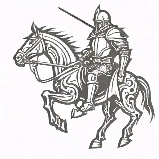 dark medieval knight tattoo design idea