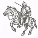 dark medieval knight tattoo design idea