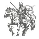 dark medieval knight tattoo design idea