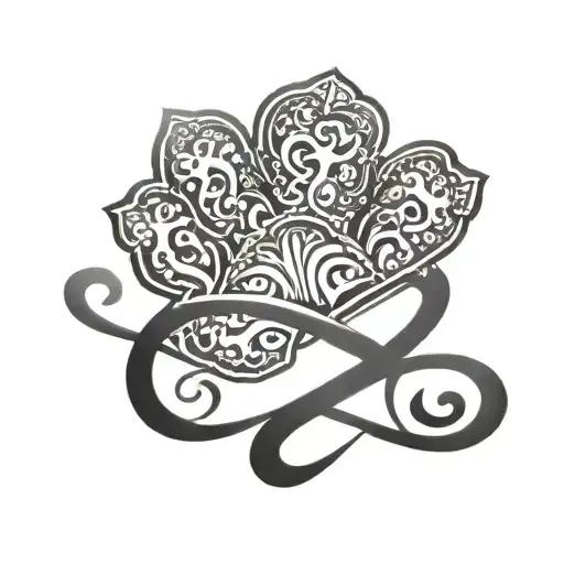 the name Thew with in infinity symbol with paw print tattoo design idea