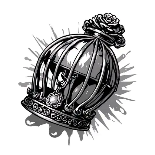 chastity cage tattoo design idea