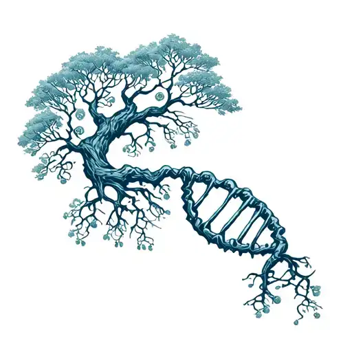 dna tree intertwined tattoo design idea
