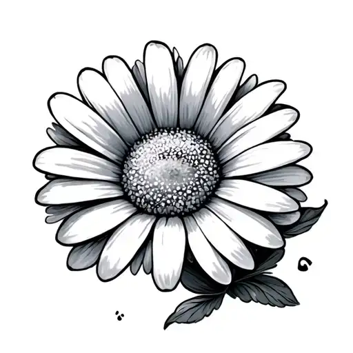 a single daisy, an anchor, hoof prints slowly fading tattoo design idea