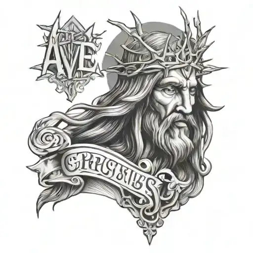 Ave Christus Rex words tattoo design idea