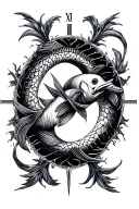 2019 in roman numeral pisces sign tattoo design idea