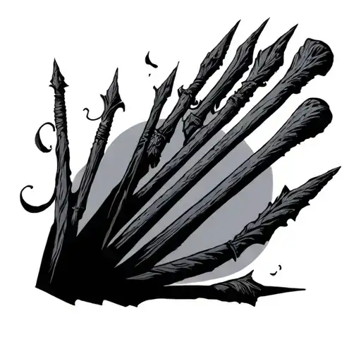 Harry Potter wands simple small tattoo design idea
