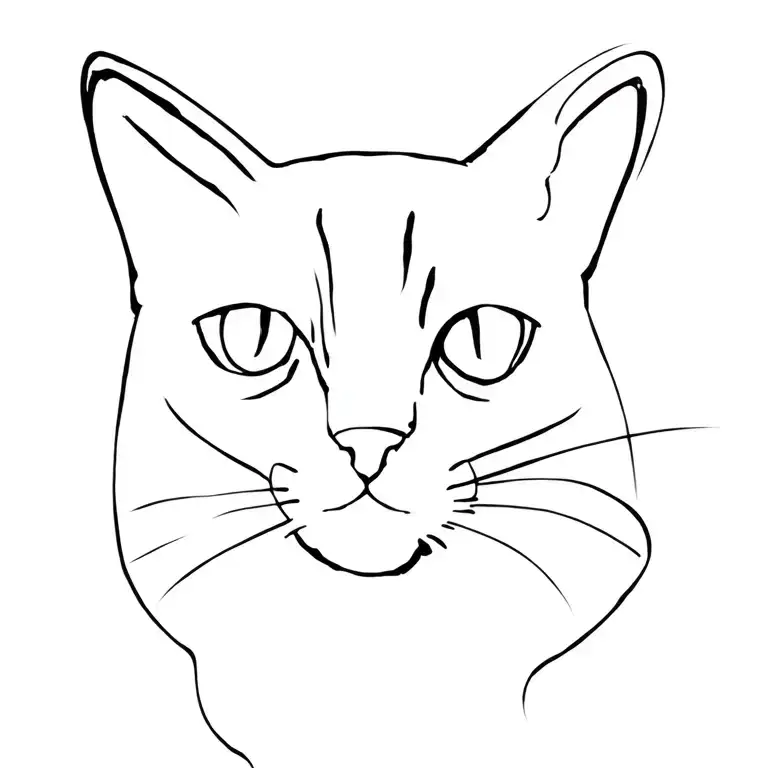 cat silhouette tattoo design idea