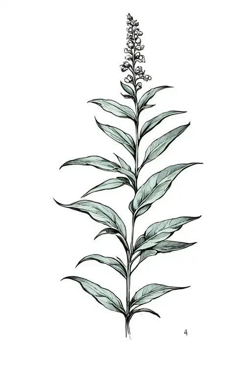 Sage Plant tattoo design idea