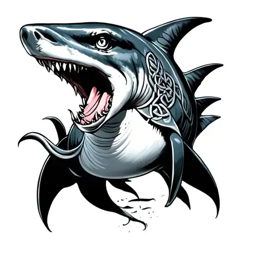 Celtic Shark tattoo design idea