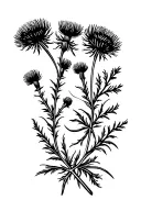 Thistles with Ness holding tattoo design idea