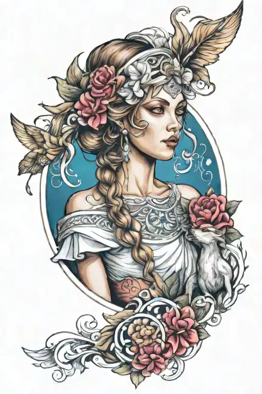 sister of fate greek mythology tattoo design idea