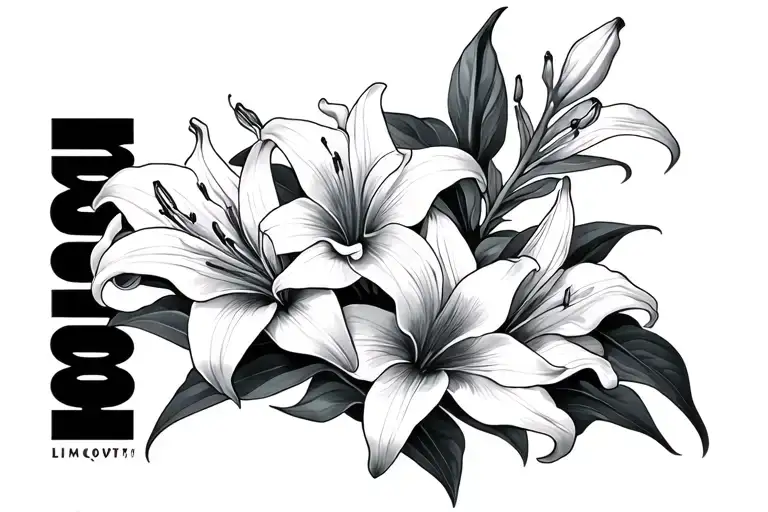 1984 with lilies intertwined tattoo design idea