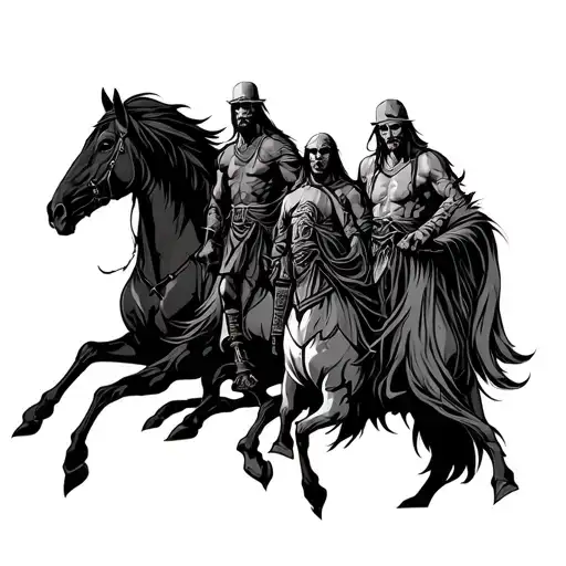 4 Horsemen Of The Apocalypse tattoo design idea