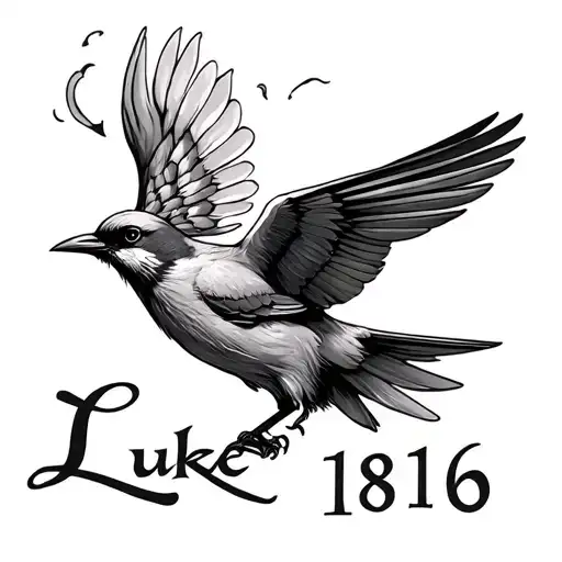 luke 18:16 with a bird on lower arm medium to small tattoo design tattoo design idea