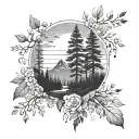 Design a tattoo inspired by intimate moments in nature, such as a sunrise or a quiet forest tattoo design idea