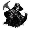 grim reaper with scythe tattoo design idea