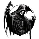 grim reaper with scythe tattoo design idea