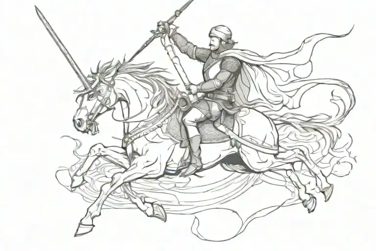 st george slaying the dragon tattoo design idea