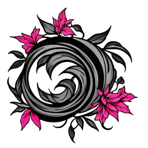 pink vine tattoo design idea