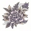 life goes on lettering lavender tattoo design idea