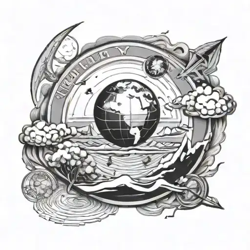 Flat Earth tattoo design idea