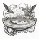 Flat Earth tattoo design idea