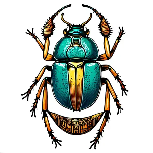 egyptian scarab beetle tattoo design idea