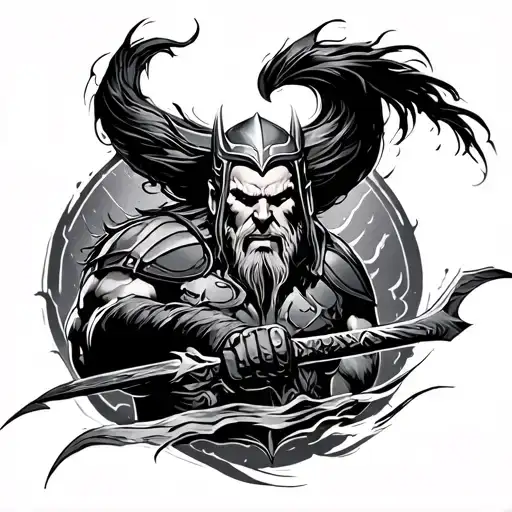 thors storm breaker tattoo design idea