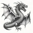 dragon flying tattoo design idea