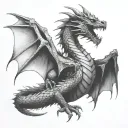 dragon flying tattoo design idea