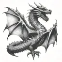 dragon flying tattoo design idea
