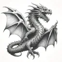 dragon flying tattoo design idea