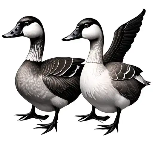 2 dainty geese tattoo design idea