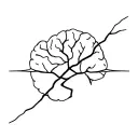brain kintsugi tattoo design idea