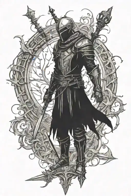 Dark Souls 3 soul of cinder tattoo design idea