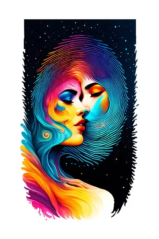 couple finger print tattoo design idea