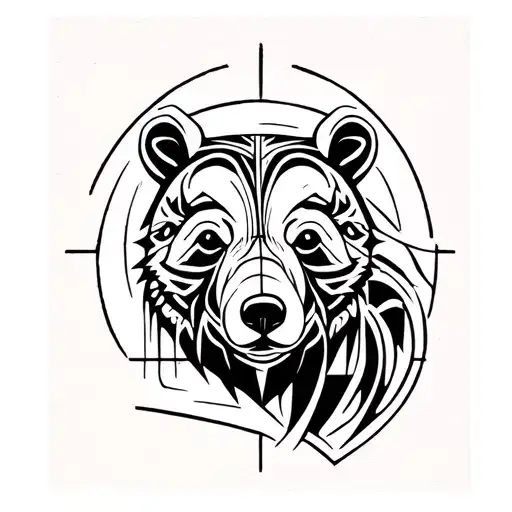 Cubism Picasso Berlin Bear tattoo design idea