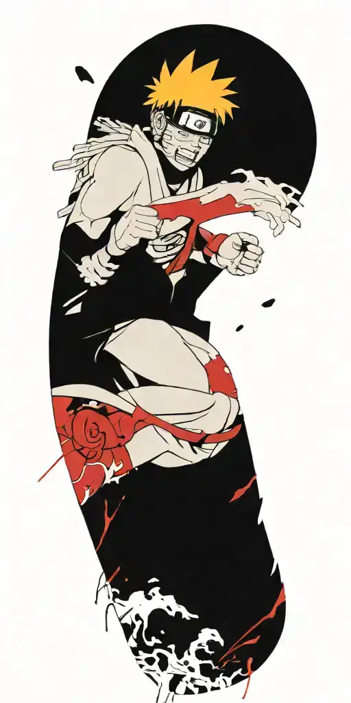 naruto screaming wearing oni mask fighting off inner demons  tattoo design idea